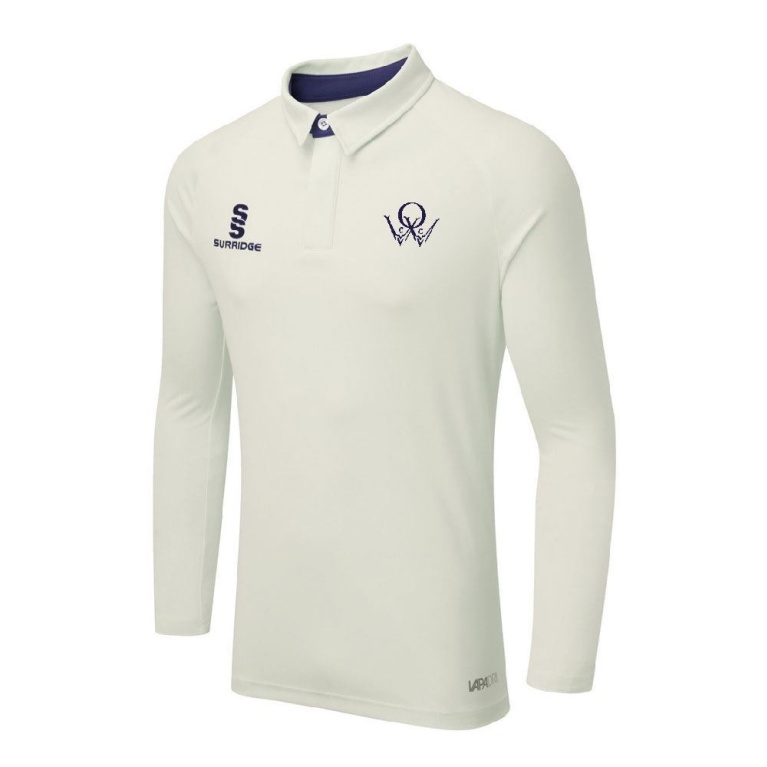 Old Woking CC - Ergo Long Sleeve Navy Trim Shirt